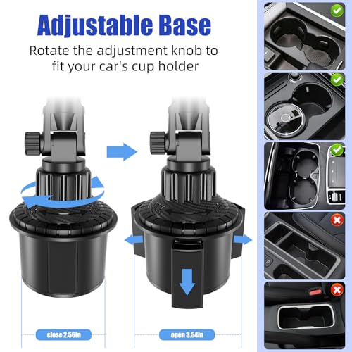 Ipad Holder for Car, Cup Phone Holder, Universal 360° Rotation Adjustable Long Arm, for 4"-13" Cell Phone iPhone iPad, Travel Accessories