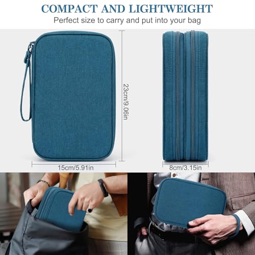 FYY Electronic Organizer, Travel Tech Pouch Bag, Large, Dark Green - color: Dark Green, size: 9.1 x 5.9 x 3.15 inches