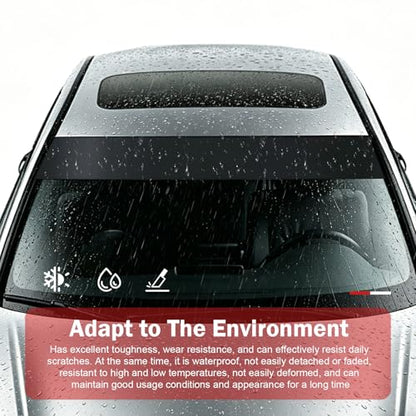 5% VLT Windshield Sun Visor Tint Film, 2 Pack 59x7.87 Inch Sun Shade Strip, Heat UV Block Anti Glare Light Reduction Auto Window Accessory (Black #B)