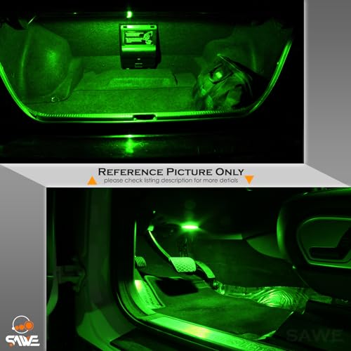 561 Led Bulb Green 44mm Rigid Loop for Map Trunk Light 562 567 8pcs - color: Green, size: Pack of 8