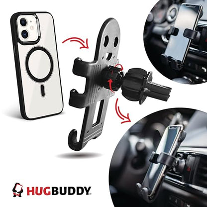Alpena Hug Buddy Air Vent Universal Car Cell Phone Holder, Adjustable, Mount Compatible with iPhone, Samsung Galaxy, LG, Google, Nexus 5X, and Most Smartphones, OG Black - color: Black