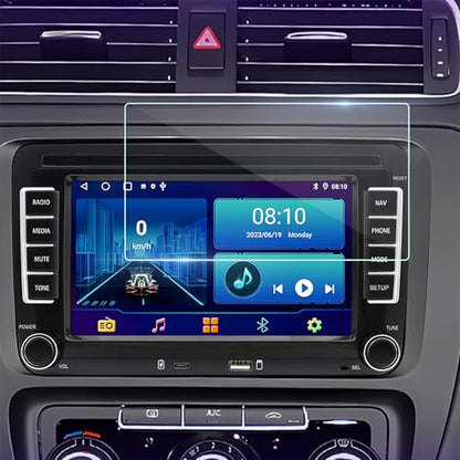 95x95mm Car Screen Protector for Stereo Radio, 9H HD Clear Tempered Glass - size: 95x95 mm