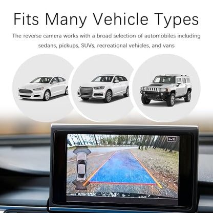 Back Up Camera for Cars with HD Night Vision,170°Wide Angle Reverse Camera for Car Kit with Bracket Wire Harness,Universal Waterproof Rear Cameras for Car Truck SUV