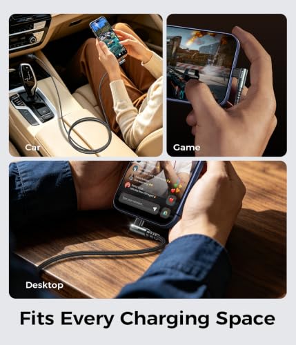 USB C Cable 90 Degree [2Pack 6FT] 3A Fast Charging USB to USB C Cable Nylon - color: Gray, size: 6FT, style: USB A to USB C