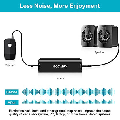 Golvery Ground Loop Noise Isolator, 3.5mm AUX Noise Filter