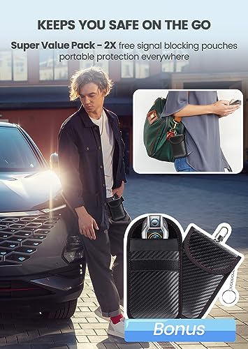Samfolk Faraday Box with Faraday Bags for Car Keys, Car Key Signal Blocking Box, Keyless Entry Car Key Safe Protector Car Alarm Anti-Theft Shielding Cage - size: Medium