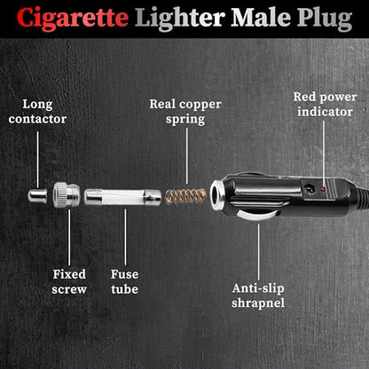 BFXM 12AWG Heavy Duty Cigarette Lighter Plug, 12v Plug with 3.3FT Wire - color: 3.3ft