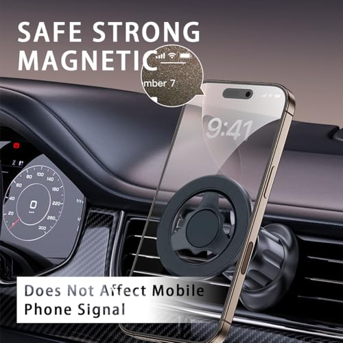 Car Magnetic Phone Holder, 360 Degree Rotation Auto Cellphone Mount for Dashboard Air Vent, Strong Magnet Vehicle Interior Smartphone Hook, Universal for SUV Sedan Trucks (Vent/Style A) - color: Vent/Style A