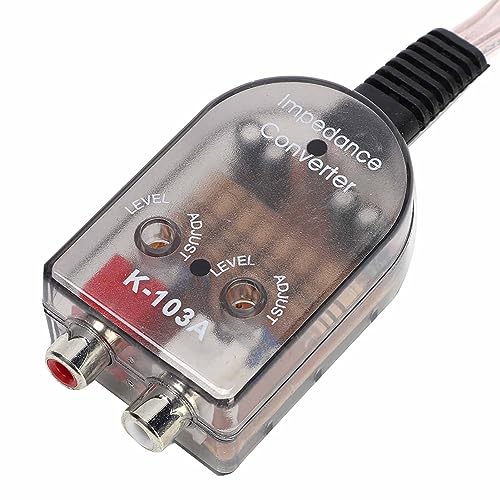 Speaker Level to Line Level Converter, ABS Car Stereo Hight to Low Converter, Adjustable Car Stereo Audio Converters, Transparent Impedance Converters for Cassette Player