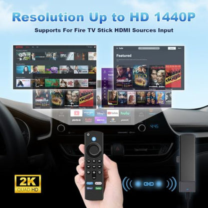 Carlinkit FireDrive Link Pro Car TV Converter, Wireless CarPlay Adapter with HDMI for Fire TV Stick Streaming, Convert Wired CarPlay to Wireless Android Auto & Apple CarPlay Dongle, Plug & Play