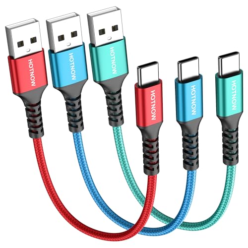 Short USB C Cable 12 inch 3 Pack, 1FT USB A to USB C Cable 3A Fast Charging - color: Red+Blue+Green, size: 1FT
