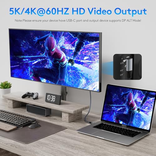 90 Degree USB C Cable 15ft, 90° USBC to USBC Monitor Cable 5K/4K 60Hz - color: Gray, size: 15ft