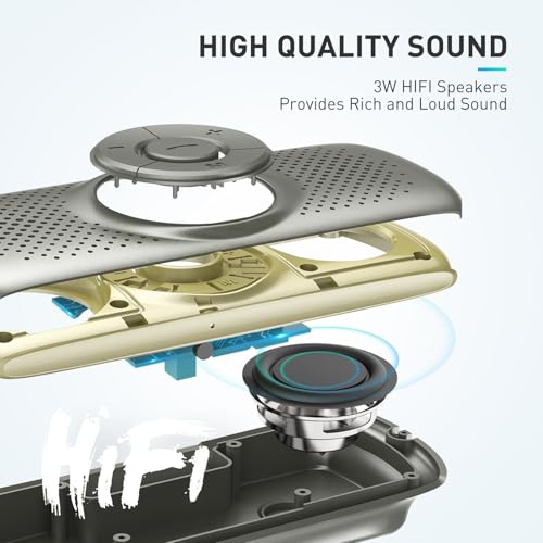 AGPTEK Car Speaker with Bluetooth 5.3, Hands Free Phone Kit for Calls, GPS - color: Gray
