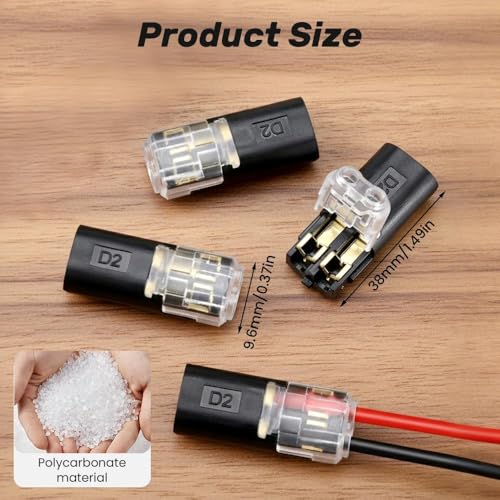 80PCS 2-Pin LED Strip Light Wire Connector with Locking Buckle - size: 80PCS