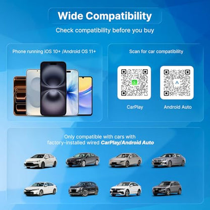2026 X1 USB-C Wireless CarPlay Android Auto Adapter Car Play Dongle