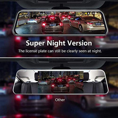 10'' Mirror Dash Cam Night Vision 1080P FHD Full Touch Screen Front and Rear View Backup Camera for Cars Loop Recording Streaming Media 170°Wide Angle Parking Assistance 6M Cable (Pack of 3) - size: 10 Inch (Pack of 3)