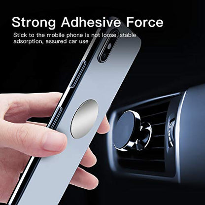 SALEX Metal Plates for Magnetic Phone Car Mount [4 Pack] - Round 1.57" Replacement Disc with 3M Adhesive for Phone Holder, Air Vent Mount, Wall Mount - Ultra Thin 0.02" Steel Stickers - Silver - color: Round 4 pack