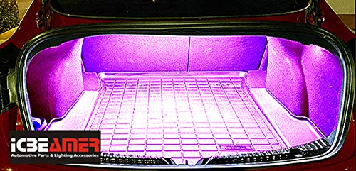 ICBEAMER 12" Purple 18SMD 2835 LED Strip Light Universal Fit Car Trunk Cargo Area or Interior Illumination - color: Purple