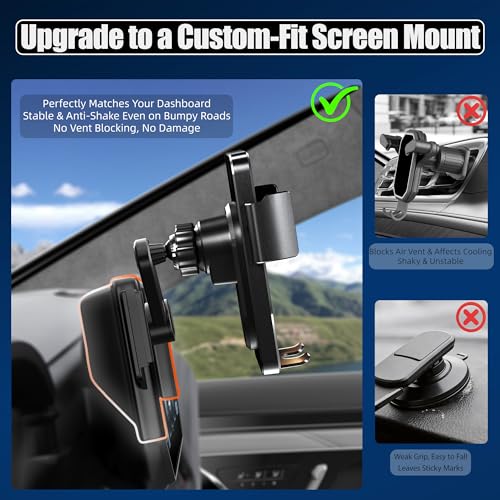 Car Phone Mount for 2019-2025 Toyota RAV4, Smart Auto-Clamping for 7/8" Screen Only (LE/XLE/Adventure), 15W Wireless Fast Charging, Premium Aluminum Holder, Without Blocking Airflow (Not Fit 9/10.5") - size: for Toyota RAV4 | 2019-2025
