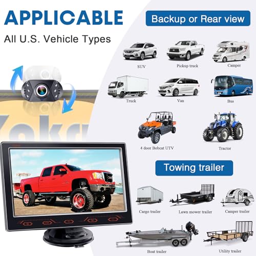 7-inch Backup Camera Ease-Setup for Cars: 1080P HD Real Time Image