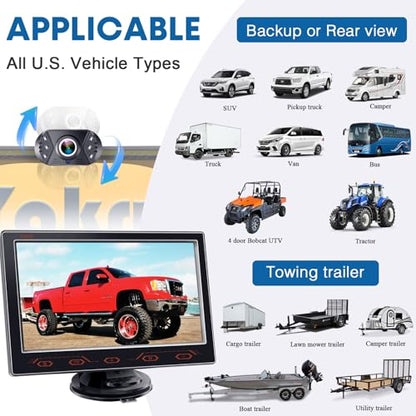 7-inch Backup Camera Ease-Setup for Cars: 1080P HD Real Time Image