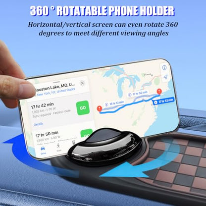 HZEL Car Dash Anti-Slip Pad, 3 in 1 Rotating Vehicle Dashboard Mat with Temporary Parking Number, Anti-Shake Auto Phone Sunglasses Keys Holder Organizer Pad, Universal Fit (Black/Brown) - color: Black/Brown