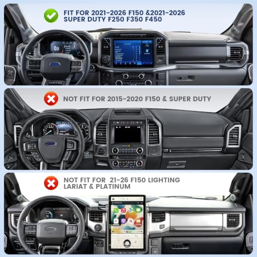 Surfcabin CNC Magnetic Vent Phone Holder for 2021-2026 Ford F150 - style: Compatible with F150 2021-2026 with Metal Arm