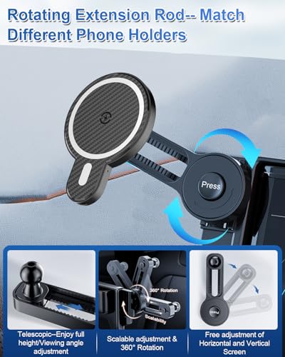 PZK Car Phone Holder for Hyundai Elantra 2021-2026 8-Inch/10.25-Inch Screen - color: Magsafe+ Wireless Charger, size: Extension Rod