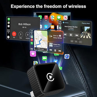 2026 Wireless CarPlay & Android Auto Adapter for iPhone & Android, 2-in-1 Mini Metal Dongle, Plug & Play Auto-Connect, Zero Latency Wireless Car Adapter for OEM Wired Radios (Black) - color: Black