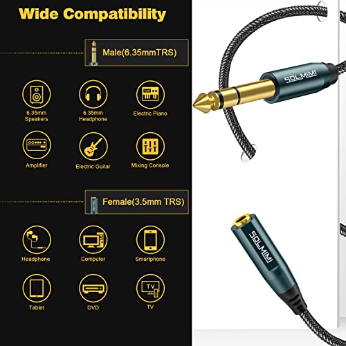 1/4 to 1/8 Headphone Adapter, 4 Feet 6.35mm Male to 3.5mm Female TRS Stereo Audio Jack Adapter Cable for Mixer Guitar Amp Piano Keyboard Amplifier Headphone Speaker (4Ft/1.2M) - size: 4 Feet