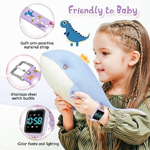 BEN NEVIS Potty Training Watch, Digital Toddler Watch with Countdown/Music/Alarm Clocks/Vibration Reminder and Waterproof, Remind Toddler to Go to The Toilet - color: 15-LightPurple-KL1