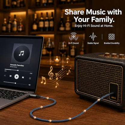 USB C to 1/4 inch TRS Stereo Audio Cable 3.3FT, Built-in DAC Chip Compatible with Android & iPhone 15/16/17, Samsung Galaxy S24, iPad Pro, MacBook for Amplifier, Mixer, Speaker (Audio Output Only)