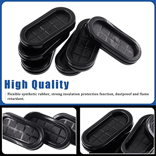 Glarks 10Pcs 13/16" x 1-13/16" - 20 x 45mm Oval Closed Rubber Grommet, Drill Hole Double-Sided Firewall Hole Plug Wire Protection Electrical Wire Gasket for Wire, Plug, Automotive, Plumbing - size: 13/16" x 1-13/16"