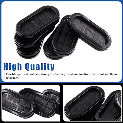 Glarks 10Pcs 13/16" x 1-13/16" - 20 x 45mm Oval Closed Rubber Grommet, Drill Hole Double-Sided Firewall Hole Plug Wire Protection Electrical Wire Gasket for Wire, Plug, Automotive, Plumbing - size: 13/16" x 1-13/16"