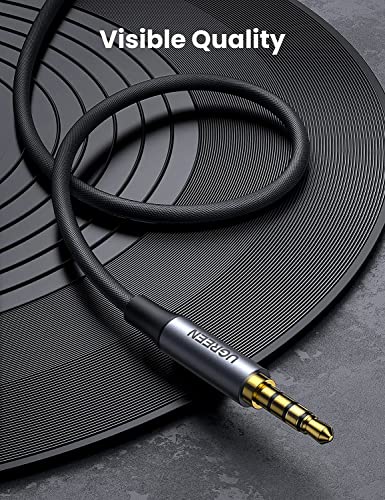 UGREEN 3.5mm Audio Cable, 4-Pole TRRS, Nylon Braided, Hi-Fi Stereo, 6FT - size: 6FT