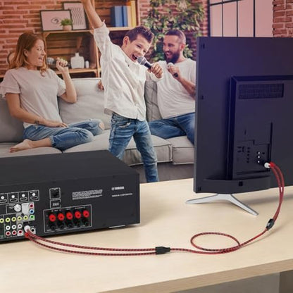 RCA Cable 12Ft,2Rca Male to 2-Rca Male Audio Stereo Subwoofer Cable [Hi-Fi Sound] Nylon-Braided Auxiliary Audio Cord for Home Theater, HDTV, Amplifiers, Hi-Fi Systems,Speakers and etc(12Ft/4M) - size: 12Ft/4M