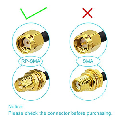 Bingfu WiFi Antenna Extension Cable (2-Pack) RP-SMA Male to RP-SMA Female Bulkhead Mount RG316 Cale 60cm 24 inch for WiFi Router Security IP Camera Wireless Mini PCI Express PCIE Network Card Adapter - color: 24 inch / 60cm