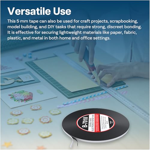 MMOBIEL Double Sided Adhesive Tape 5mm 50m Roll (164ft) Black Ultra Strong Mounting Tape for LCD Screen Repair, Smartphone Tablet Laptop Glass Fix - color: Black, size: 5 mm