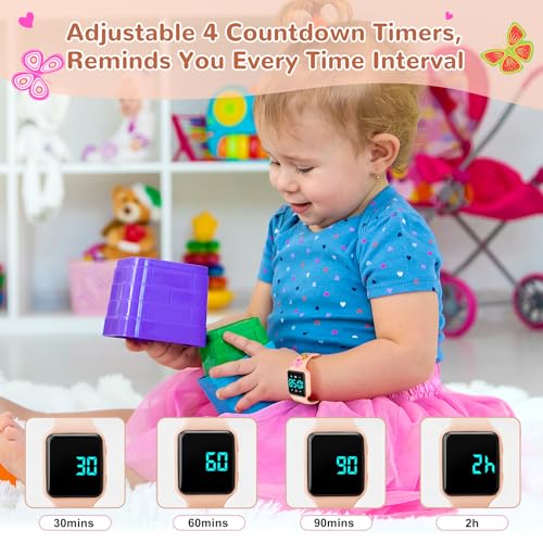 BEN NEVIS Potty Training Watch, Digital Toddler Watch with Countdown/Music/Alarm Clocks/Vibration Reminder and Waterproof, Remind Toddler to Go to The Toilet - color: 26-Apricot-HuDie