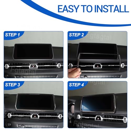 GPS Screen Frame Fit for Toyota Supra GR A90 A91 MK5 2019-2026 Car Navigation Screen Trim Cover, Center Display Frame Trim Cover Decoration (Carbon Fiber Pattern Black)