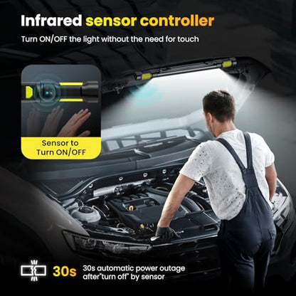 3000LM Rechargeable LED Underhood Work Light, 【Auto On/Off】 Work Light