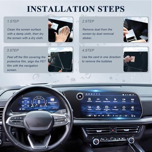 BIBIBO Upgraded 4Pcs 2025 Chevy Tahoe Screen Protector for 2025 2026 ChevyTahoe & 2025 2026 Suburban 17.7" Navigation &11" Dashboard Display Anti Glare& Scratch Ultra-Clear