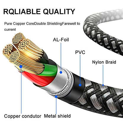 6.35mm to 3.5mm Headphones Adapter cable 12 ft,TRS 1/4" Male to 1/8" Female Stereo Audio Cable Compatible for Amplifiers, Guitar Amp, Piano, Home Theater Devices, or Mixing Console (12FT/4M) - size: 12 FT