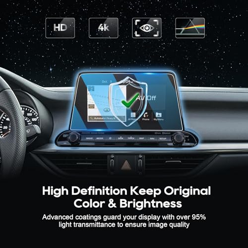 LFOTPP Fit for 2019 2020 2021 Forte 8-Inch Car Navigation Screen Protector, Tempered Glass 9H Hardness Audio Infotainment Display Center Touch Protective Film Scratch-Resistant