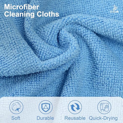 LIVOS Microfiber Cleaning Cloth Roll - 80 Pack, Reusable Paper Towels Blue Tear Away, Microfiber Towels for Cars, Super Absorbent Lint Free Cleaning Rags for House, Kitchen, Window-11.5"x11.5" - color: Blue