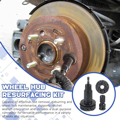 Inner Rim Cleaner & Wheel Hub Rust Removal Tool,Drill Attachment for Brake Parts, Automotive Wheels, and Electrical Connectors,All-in-One Hub Cleaning Kit