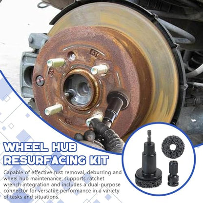 Inner Rim Cleaner & Wheel Hub Rust Removal Tool,Drill Attachment for Brake Parts, Automotive Wheels, and Electrical Connectors,All-in-One Hub Cleaning Kit
