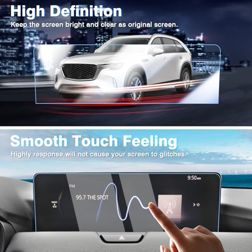 Karltys [Upgrade Screen Protector for 2024 2025 Mazda CX-90/ CX-70 [No Glare & Fingerprint](No Buttons) 12.3-Inch Accessories Touchscreen Tempered Glass - size: 2024 2025 Mazda CX-90/ CX-70