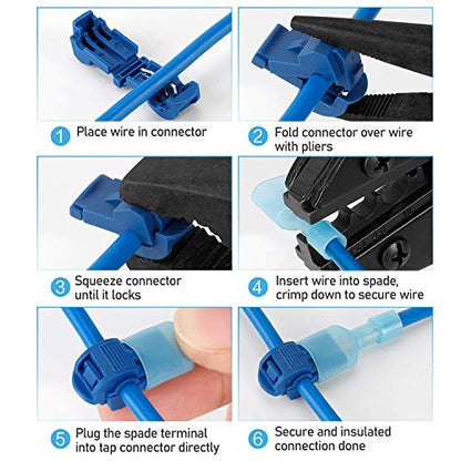 TICONN T Tap Wire Connectors, T Wire Quick Splice Connector, T Connectors for Wiring with Storage Case (120 Pcs) - style: 120 Pcs