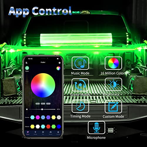 2PCS 60 Inch RGB Truck Bed Light Strip Kit with App Control